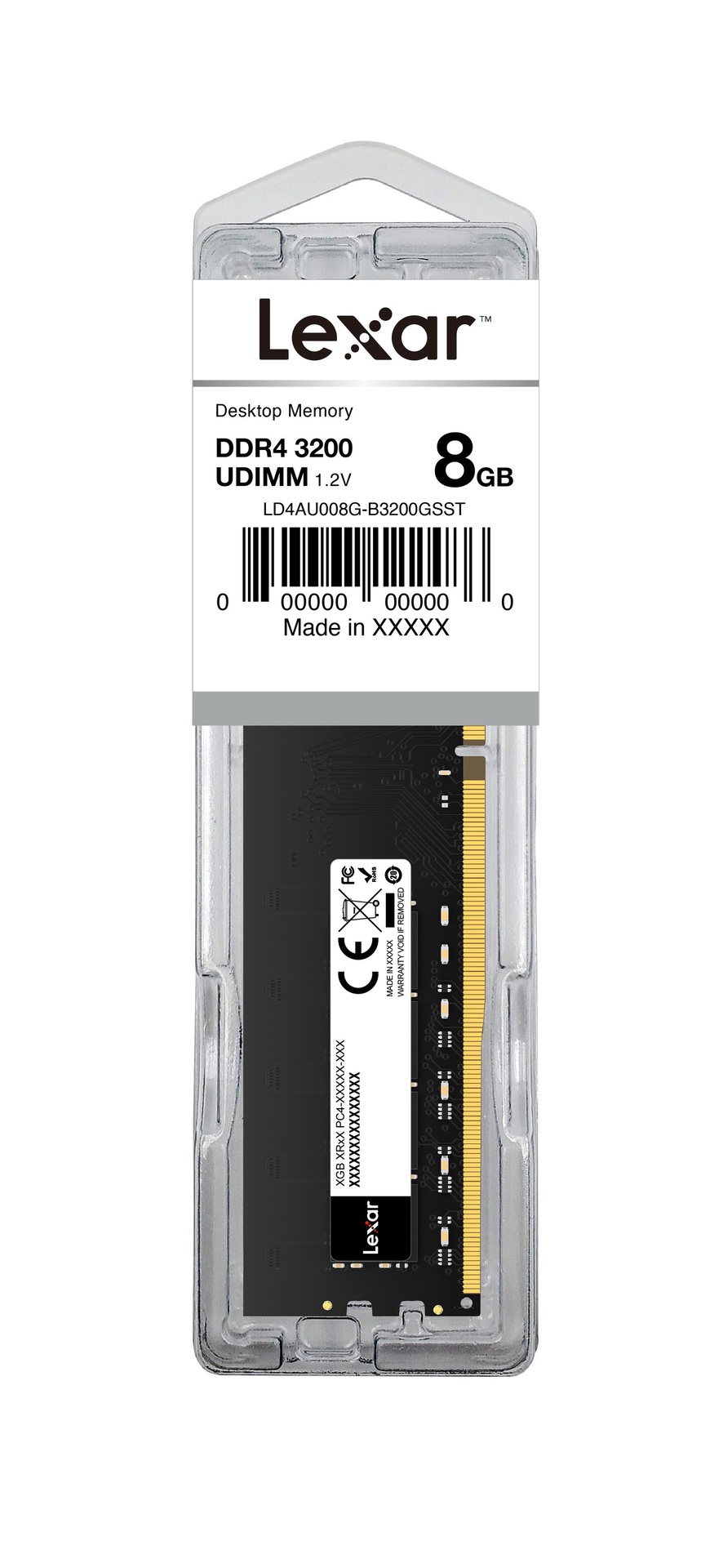 LD4AU008G-B3200GSST LEXAR UDIMM Barrette mémoire 8GB DDR4 3200 MHz - Pc Bureau