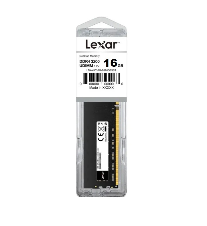 LD4AU016G-B3200GSST LEXAR U-DIMM Barrette mémoire 16GB DDR4 3200 MHz - Pc Bureau