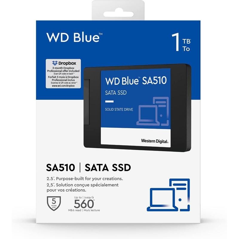 WDS100T3B0A WD Blue  Disque dur interne SSD SA510 SATA 2.5" 1 To