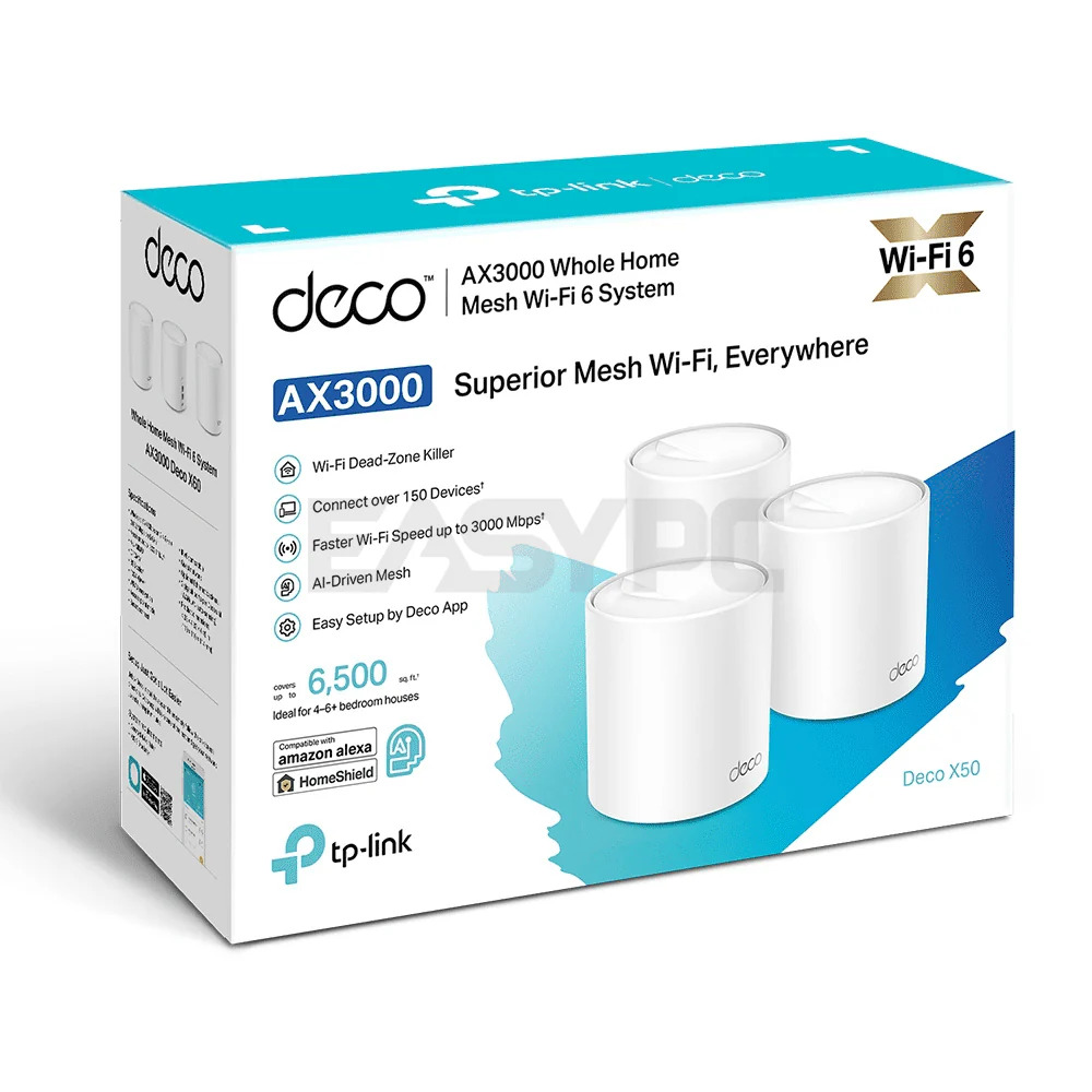 DECO X50 TP-LINK AX3000 Système Mesh WiFi 6 (3-Pack)