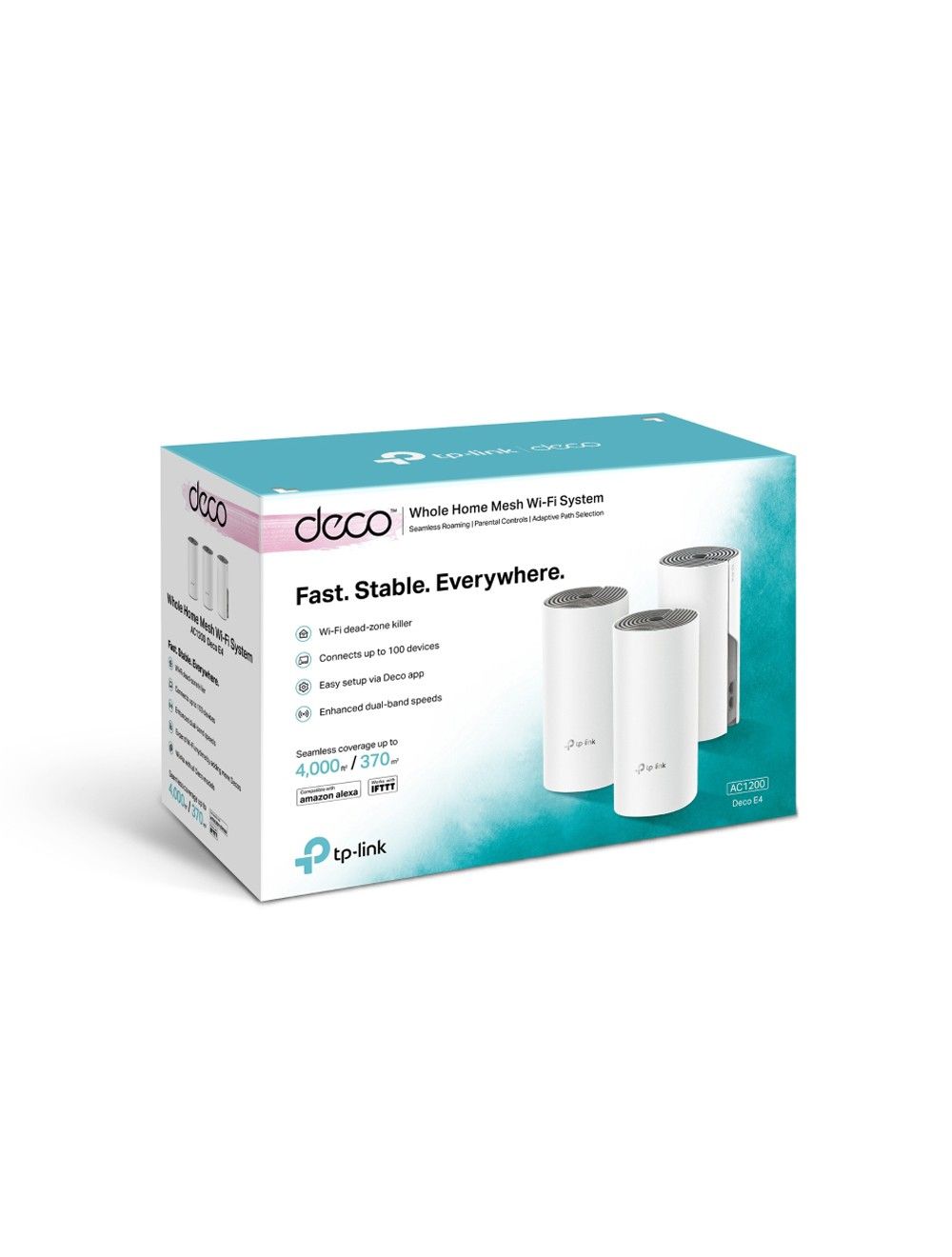 Deco E4  TP-Link AC1200 Système WiFi Mesh pour toute la maison (3-PACK).